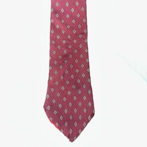 Men's One Size Fits All Red Diamond 100% Silk Tie - Hardy Amies
